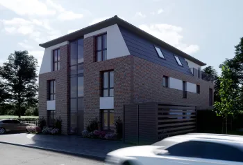 Frontansicht Mehrfamilienhaus mit 6 Wohneinheiten/ d+i Wohnbau GmbH & Co. KG Lingen