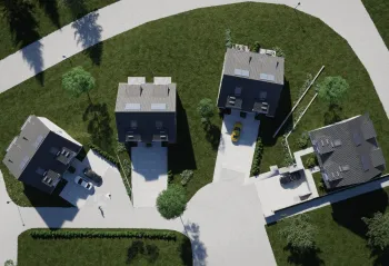 Doppelhaushälften einer geplanten Wohnbebauung in Albbruck/Weisenburger Lageplan